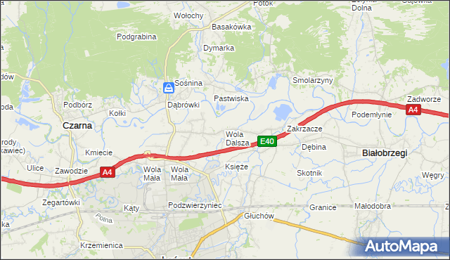 mapa Wola Dalsza, Wola Dalsza na mapie Targeo
