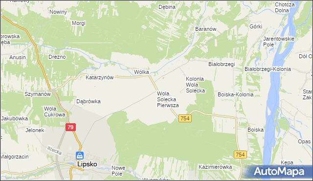 mapa Wola Solecka Pierwsza, Wola Solecka Pierwsza na mapie Targeo