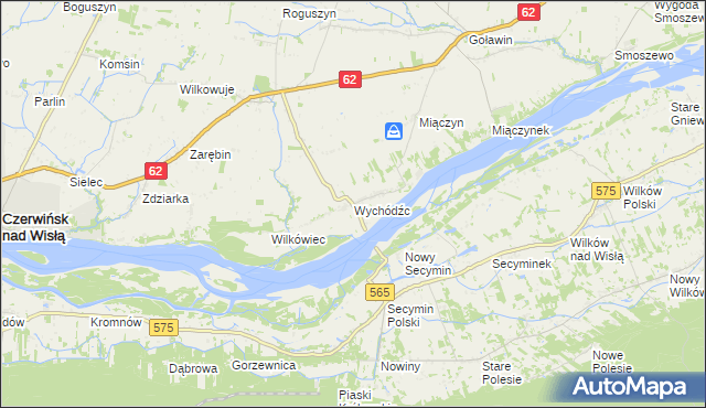 mapa Wychódźc, Wychódźc na mapie Targeo