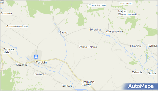 mapa Żabno-Kolonia, Żabno-Kolonia na mapie Targeo