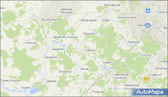 mapa Czaplino gmina Choroszcz, Czaplino gmina Choroszcz na mapie Targeo