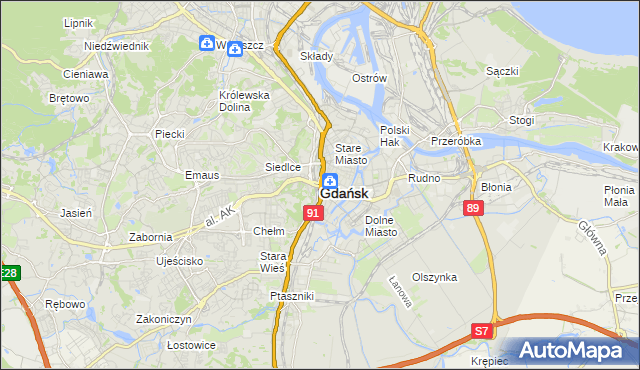 mapa Gdańska, Gdańsk na mapie Targeo