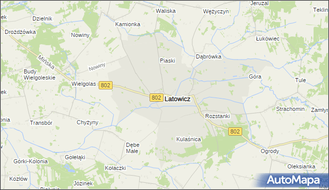 mapa Latowicz, Latowicz na mapie Targeo