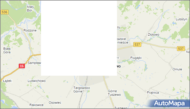 mapa Lubawa, Lubawa na mapie Targeo