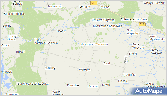 mapa Mierzęcin gmina Zatory, Mierzęcin gmina Zatory na mapie Targeo