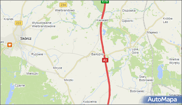 mapa Barłożno, Barłożno na mapie Targeo