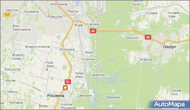 mapa Bloki Kolejowe, Bloki Kolejowe na mapie Targeo