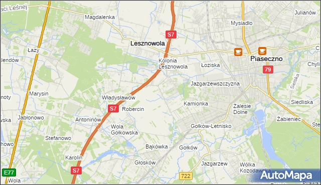 mapa Bobrowiec gmina Piaseczno, Bobrowiec gmina Piaseczno na mapie Targeo