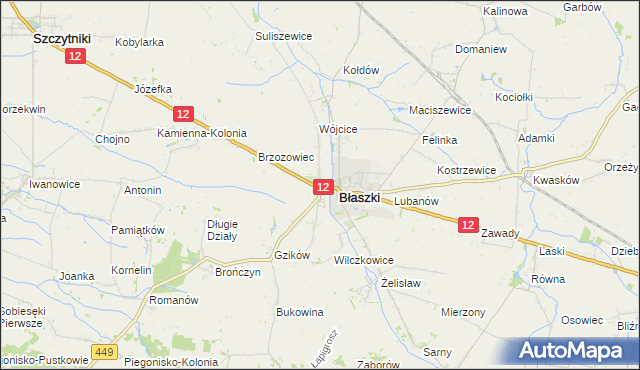 mapa Borysławice, Borysławice na mapie Targeo