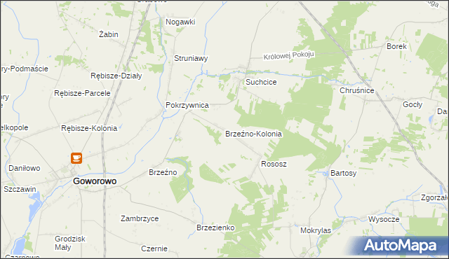 mapa Brzeźno-Kolonia, Brzeźno-Kolonia na mapie Targeo