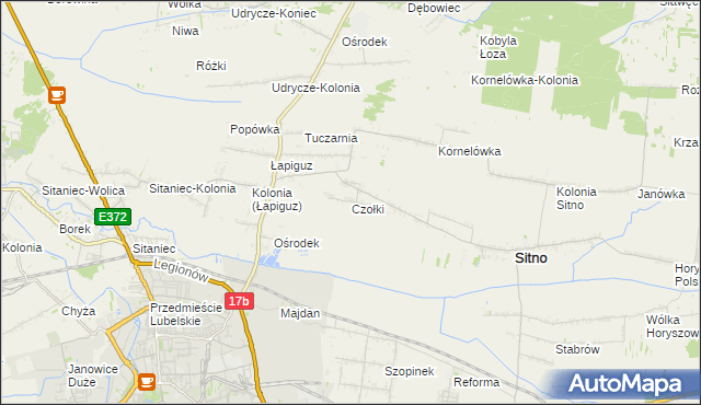 mapa Czołki, Czołki na mapie Targeo