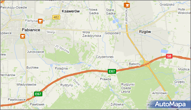 mapa Czyżeminek, Czyżeminek na mapie Targeo