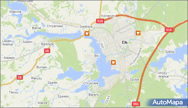 mapa Ełk powiat ełcki, Ełk powiat ełcki na mapie Targeo