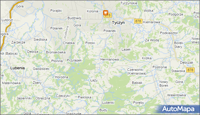 mapa Hermanowa, Hermanowa na mapie Targeo
