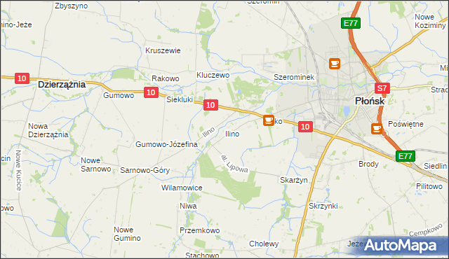 mapa Ilino, Ilino na mapie Targeo