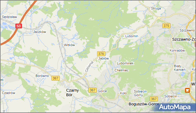 mapa Jabłów, Jabłów na mapie Targeo