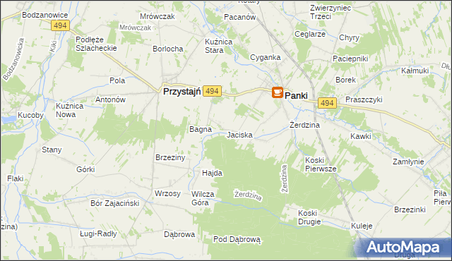 mapa Jaciska, Jaciska na mapie Targeo