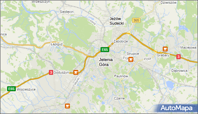 mapa Jelenia Góra, Jelenia Góra na mapie Targeo