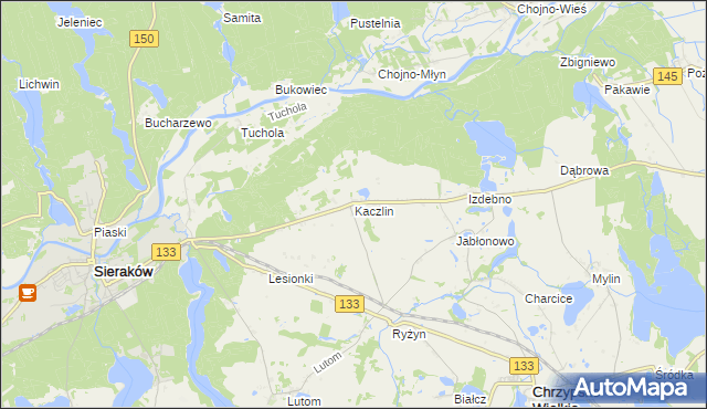 mapa Kaczlin, Kaczlin na mapie Targeo