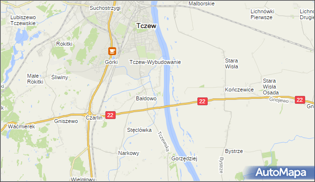 mapa Knybawa, Knybawa na mapie Targeo