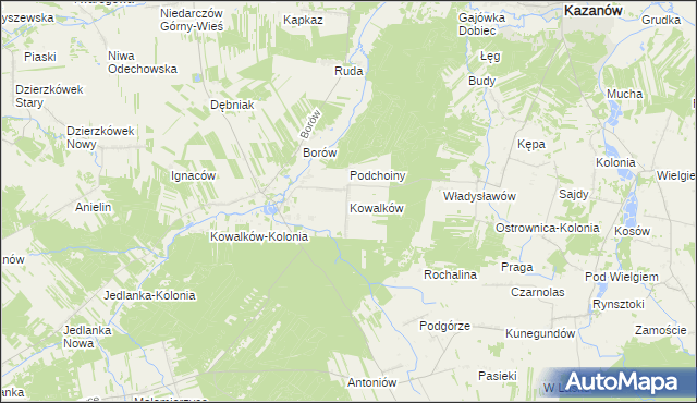 mapa Kowalków, Kowalków na mapie Targeo