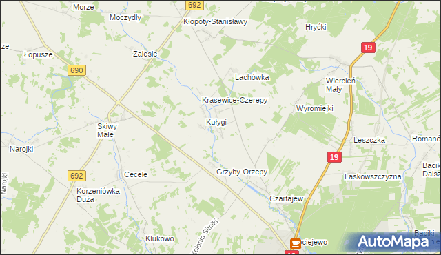 mapa Krasewice Stare, Krasewice Stare na mapie Targeo