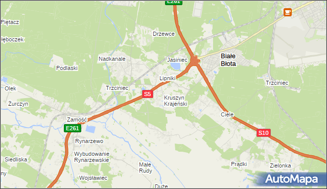 mapa Kruszyn Krajeński, Kruszyn Krajeński na mapie Targeo