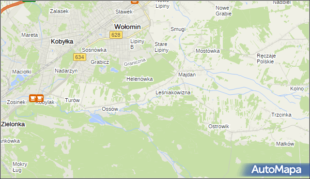 mapa Leśniakowizna, Leśniakowizna na mapie Targeo