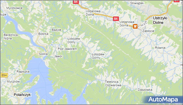 mapa Łobozew Górny, Łobozew Górny na mapie Targeo