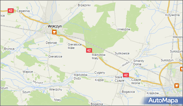 mapa Markotów Mały, Markotów Mały na mapie Targeo