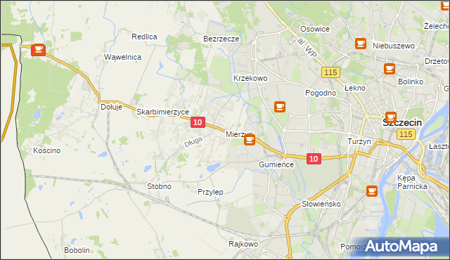 mapa Mierzyn gmina Dobra (Szczecińska), Mierzyn gmina Dobra (Szczecińska) na mapie Targeo