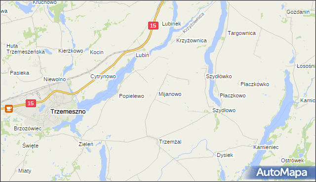 mapa Mijanowo, Mijanowo na mapie Targeo
