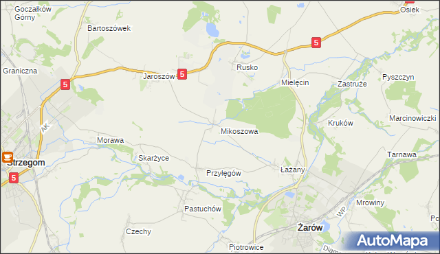 mapa Mikoszowa, Mikoszowa na mapie Targeo