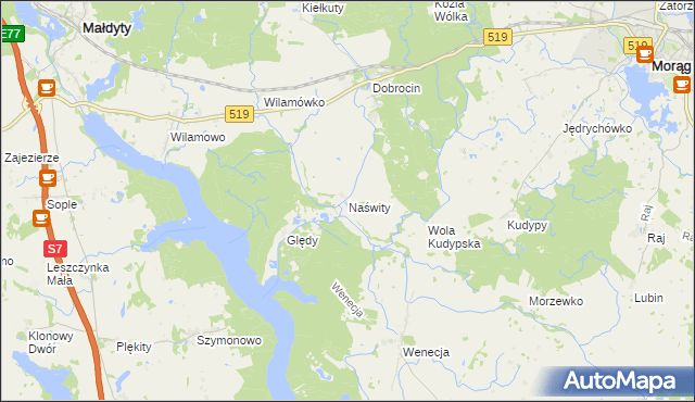 mapa Naświty, Naświty na mapie Targeo