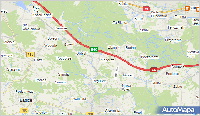 mapa Nieporaz, Nieporaz na mapie Targeo