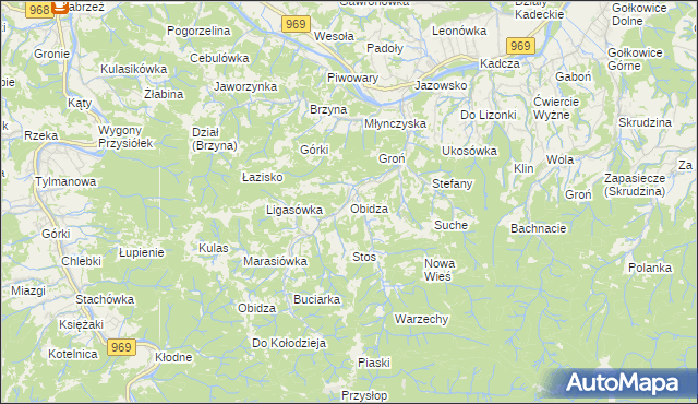 mapa Obidza, Obidza na mapie Targeo