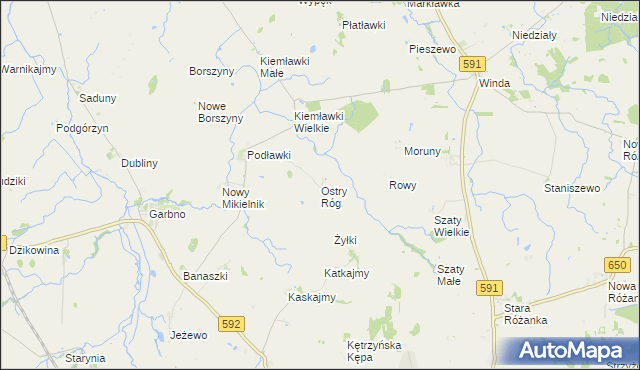 mapa Ostry Róg, Ostry Róg na mapie Targeo