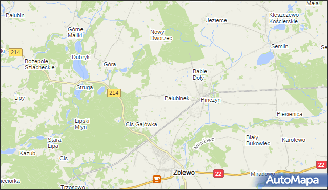 mapa Pałubinek, Pałubinek na mapie Targeo