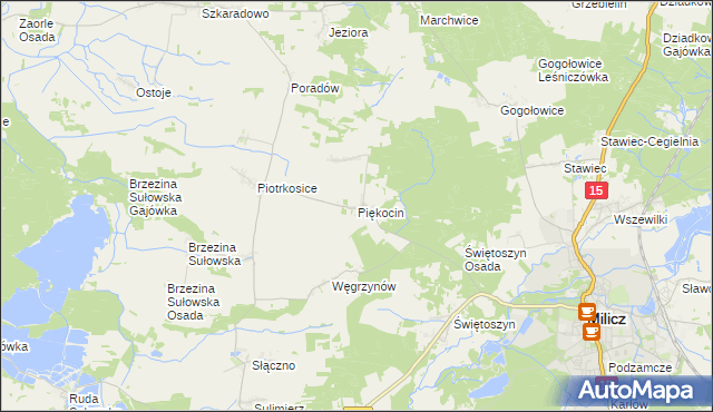 mapa Piękocin, Piękocin na mapie Targeo