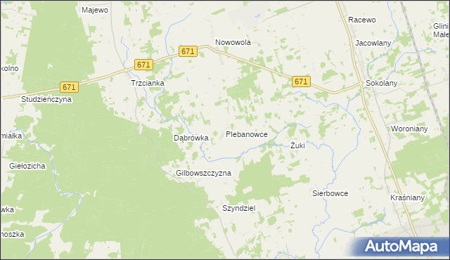 mapa Plebanowce gmina Sokółka, Plebanowce gmina Sokółka na mapie Targeo