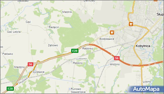 mapa Reblinko, Reblinko na mapie Targeo