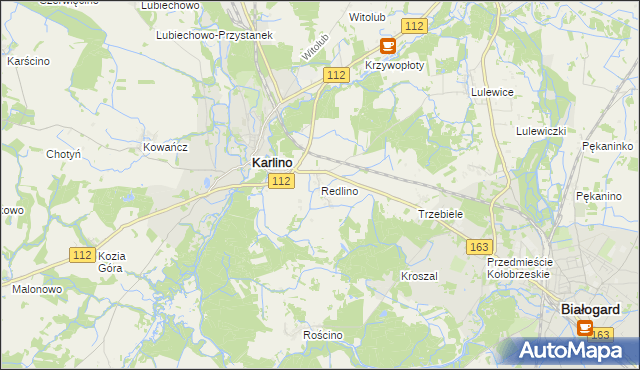 mapa Redlino, Redlino na mapie Targeo