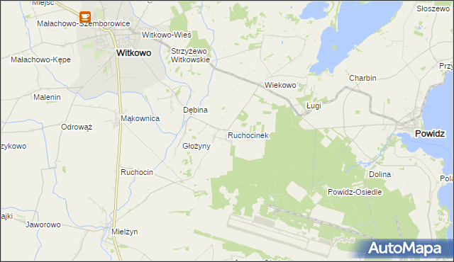 mapa Ruchocinek, Ruchocinek na mapie Targeo