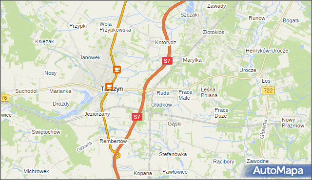 mapa Ruda gmina Tarczyn, Ruda gmina Tarczyn na mapie Targeo