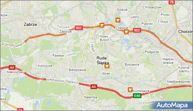mapa Rudy Śląskiej, Ruda Śląska na mapie Targeo