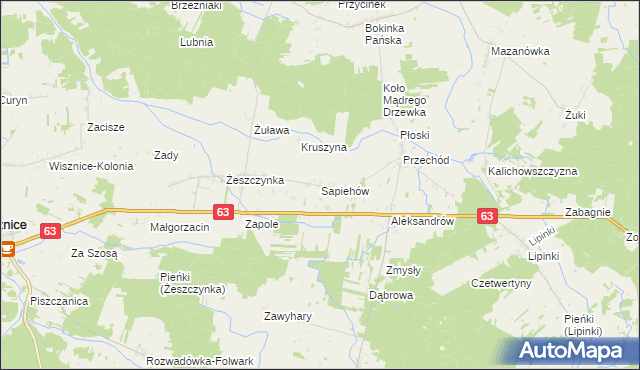 mapa Sapiehów, Sapiehów na mapie Targeo