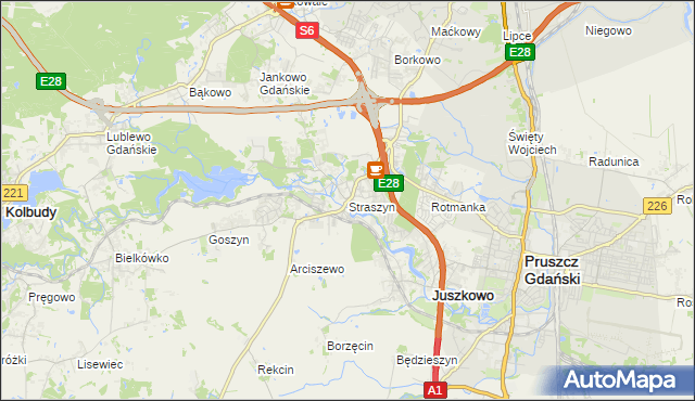 mapa Straszyn, Straszyn na mapie Targeo