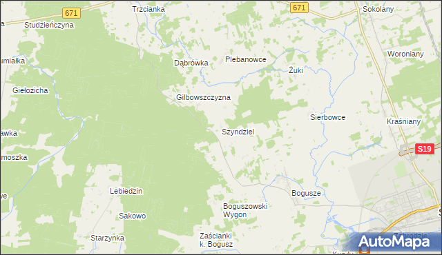 mapa Szyndziel, Szyndziel na mapie Targeo