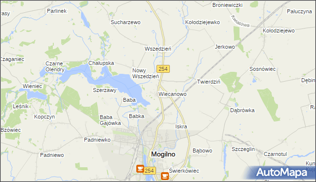 mapa Wiecanowo, Wiecanowo na mapie Targeo