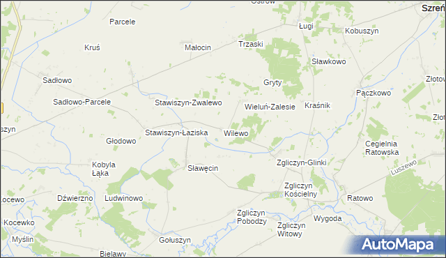mapa Wilewo, Wilewo na mapie Targeo